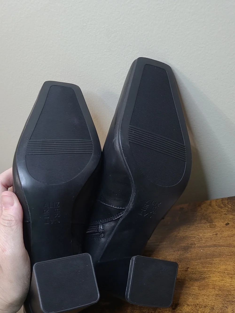 Naturalizer LYRIC Black Leather Over-the-Knee Block Heel Boots size 8.5